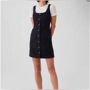 GAP Black Button-Front Mini Dress